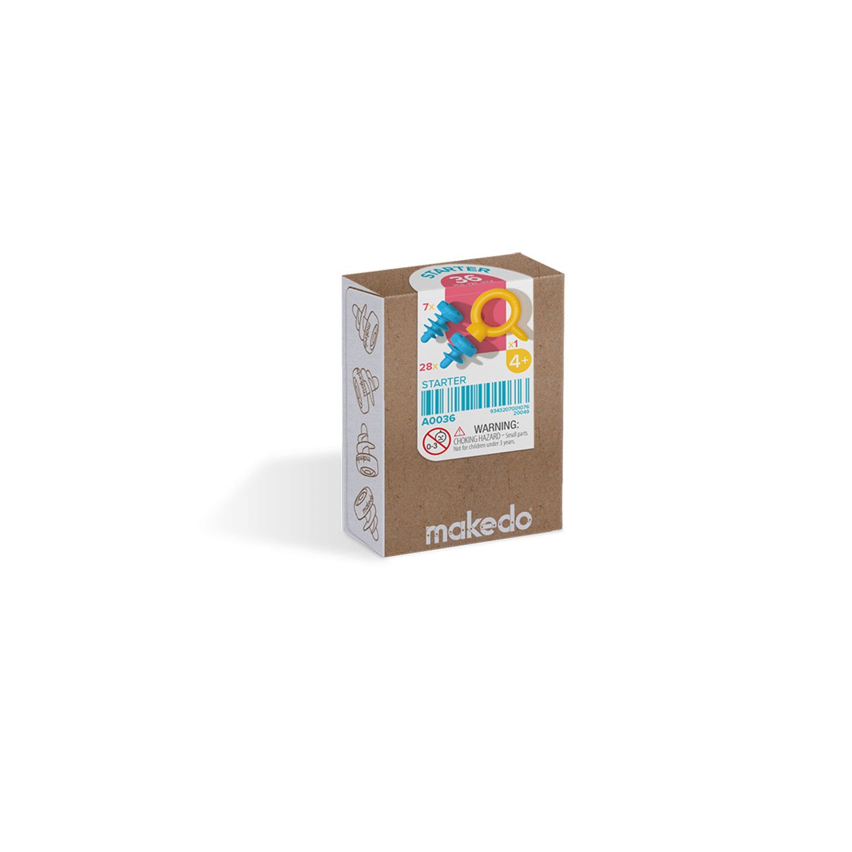 Makedo Cardboard Construction Starter Toolkit with SCRU connectors and MINI-TOOL