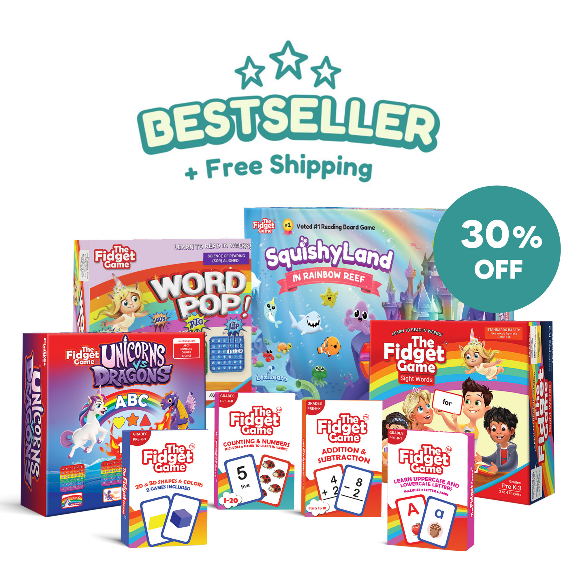 Kindergarten learning bundle with ABC Bingo and learning card packs