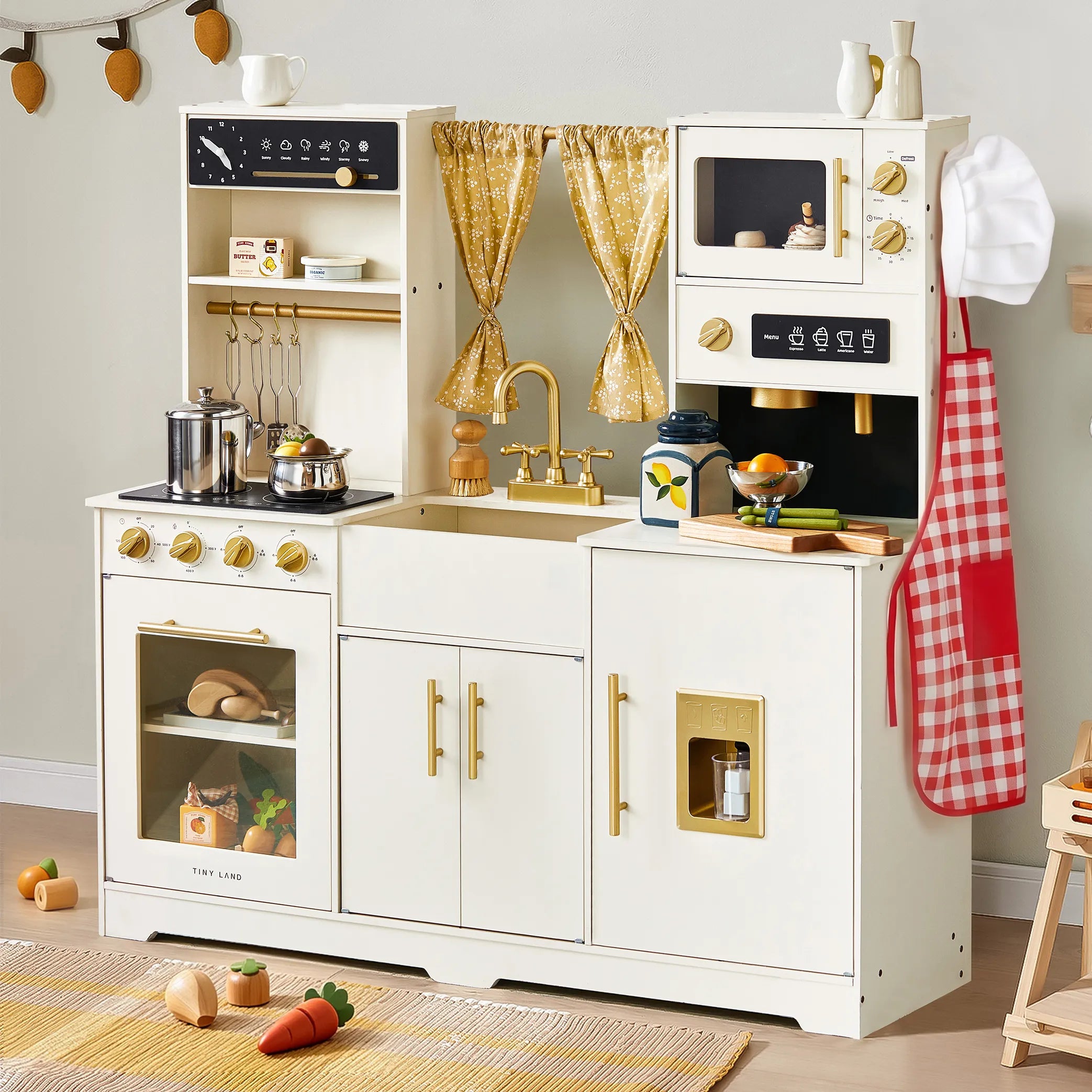 Tiny Land cream wooden play kitchen front view