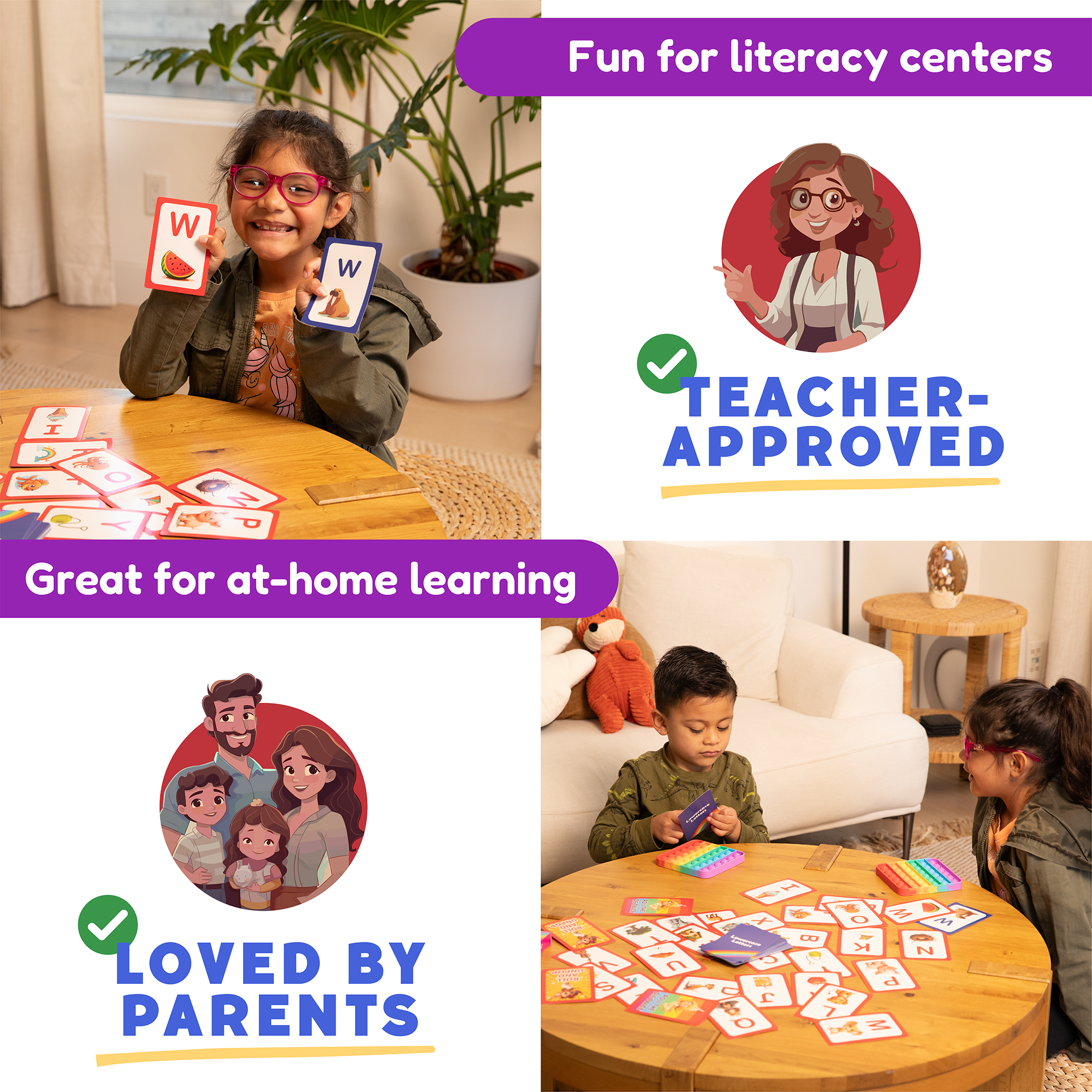 Uppercase & Lowercase Letter Learning Card Pack