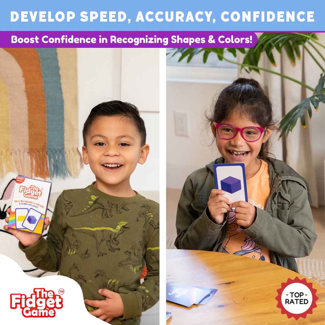 Illustrated 2D and 3D shape learning cards