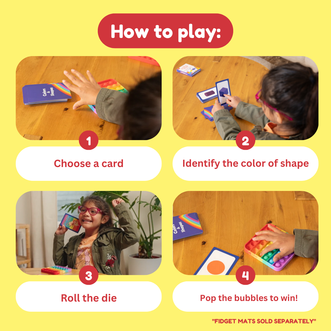 Shapes and Colors Card Pack activity examples