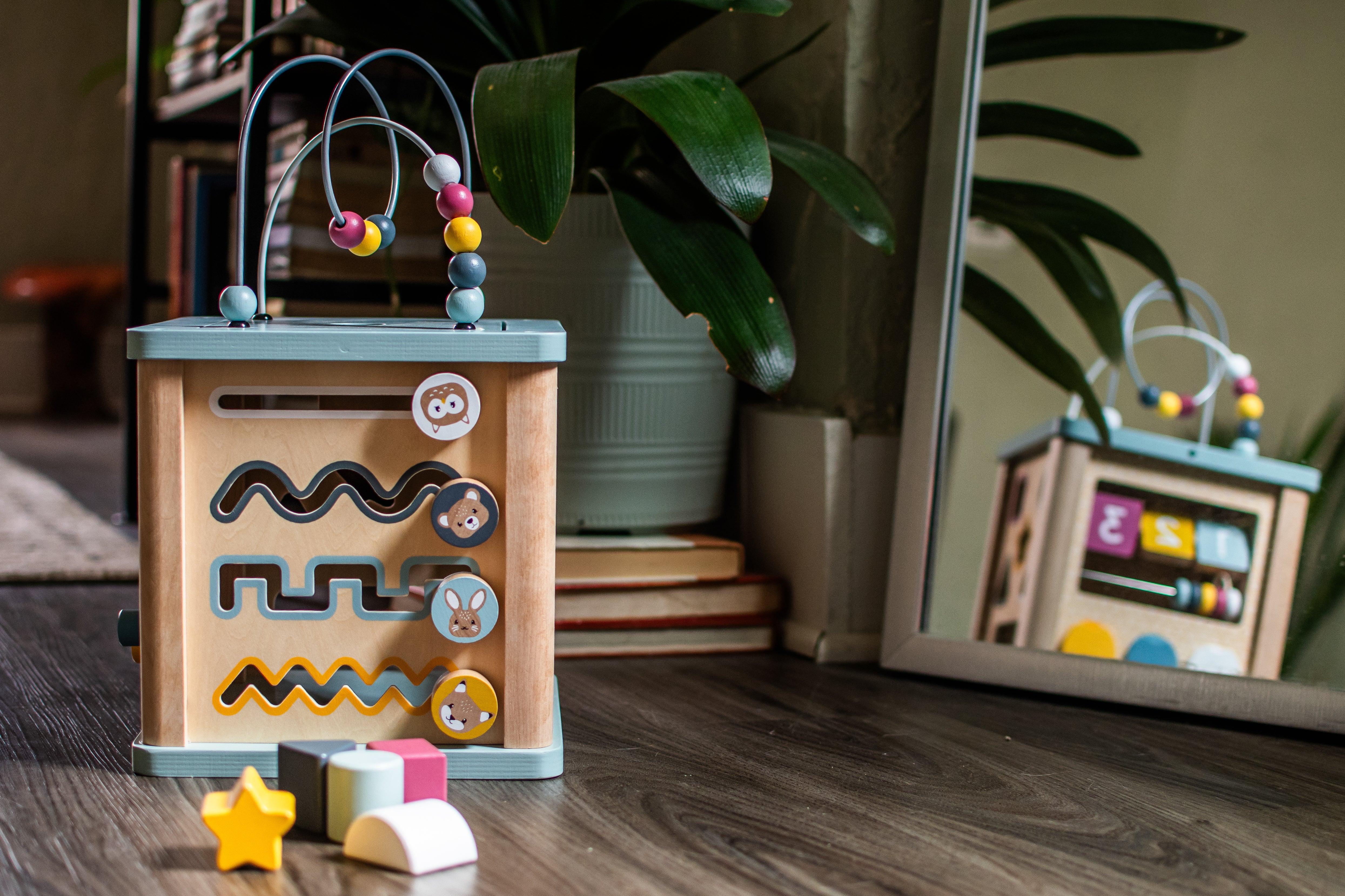 Toddler Activity Cube with Shapes, Gears & Sliders