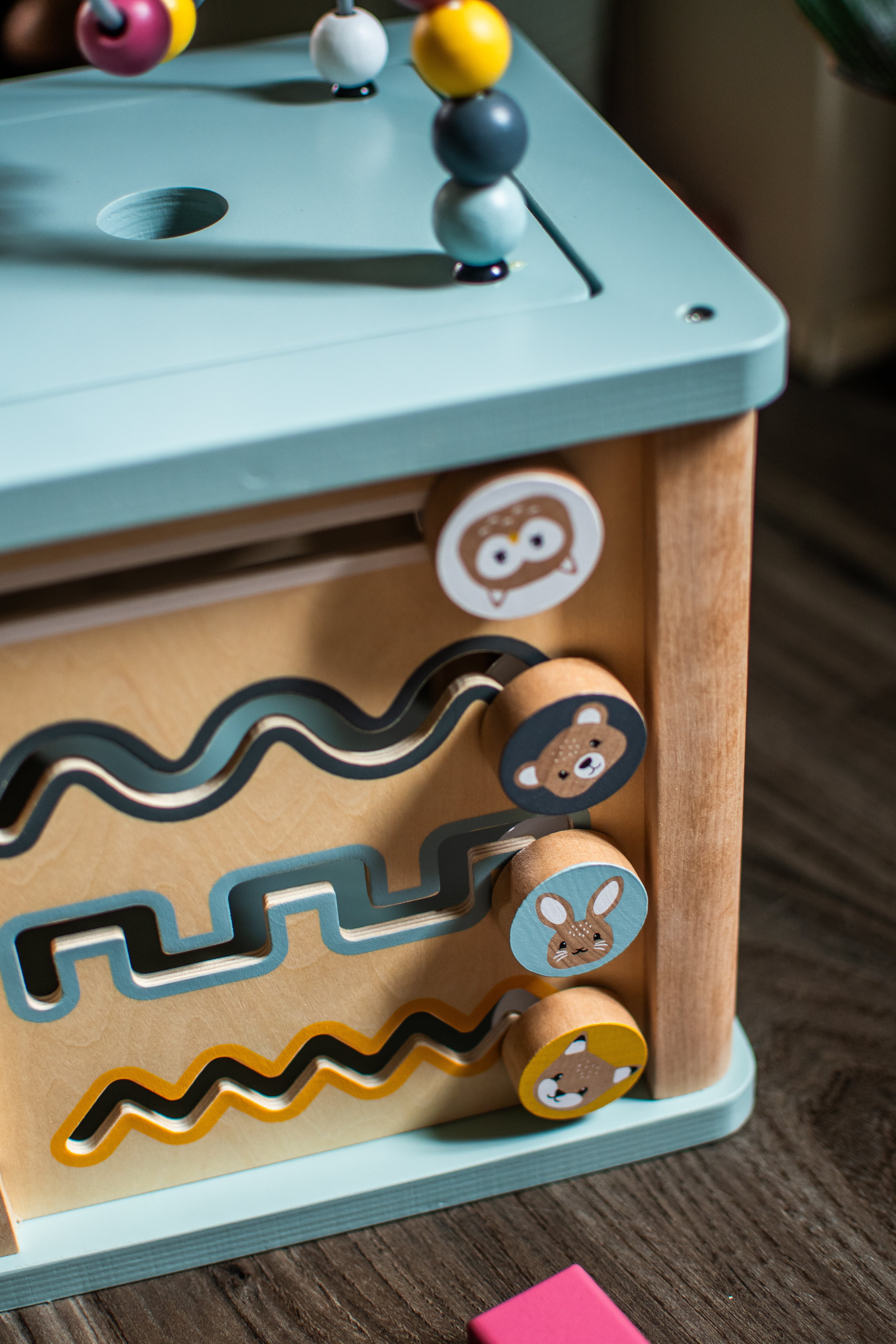 Toddler Activity Cube with Shapes, Gears & Sliders