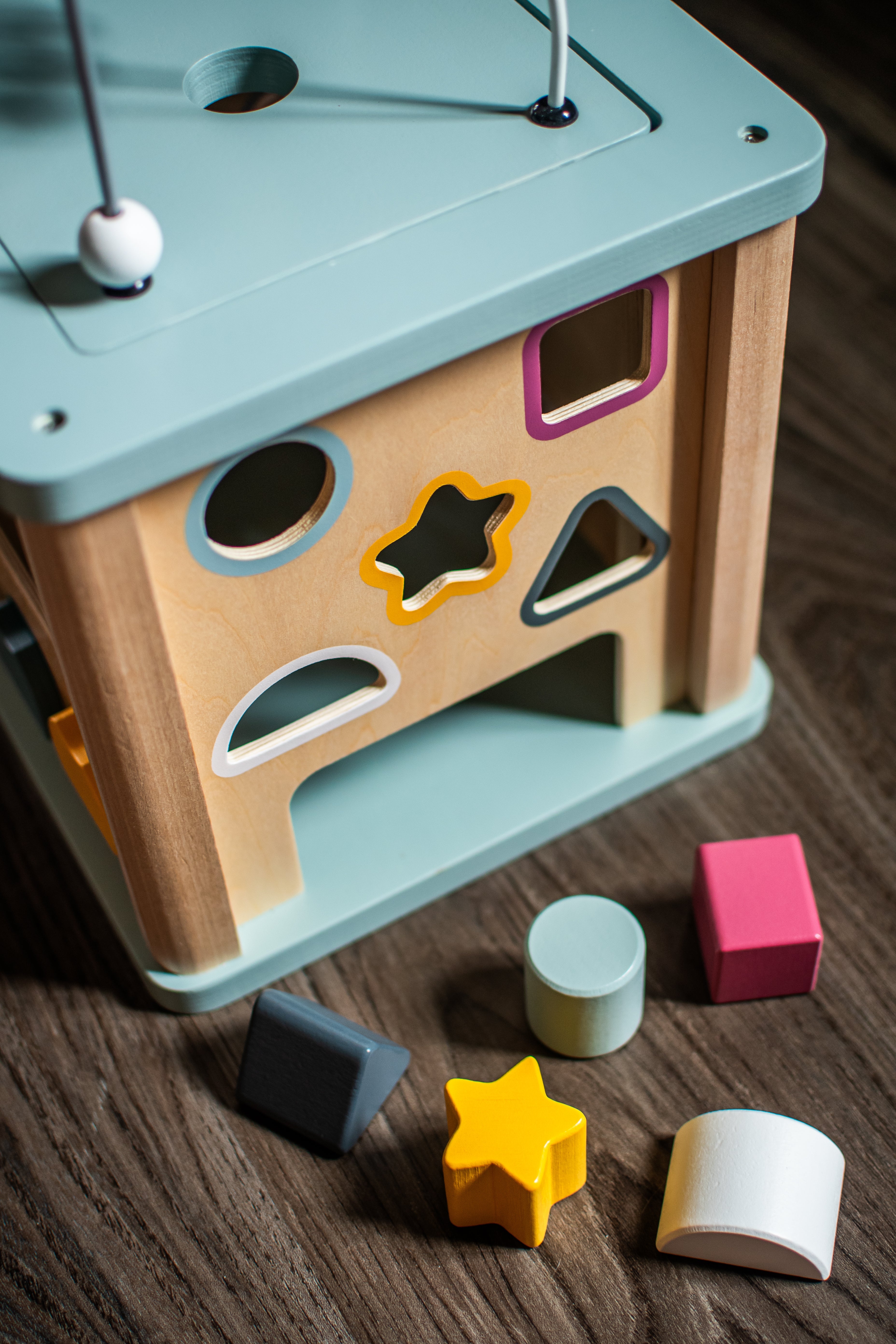 Toddler Activity Cube with Shapes, Gears & Sliders