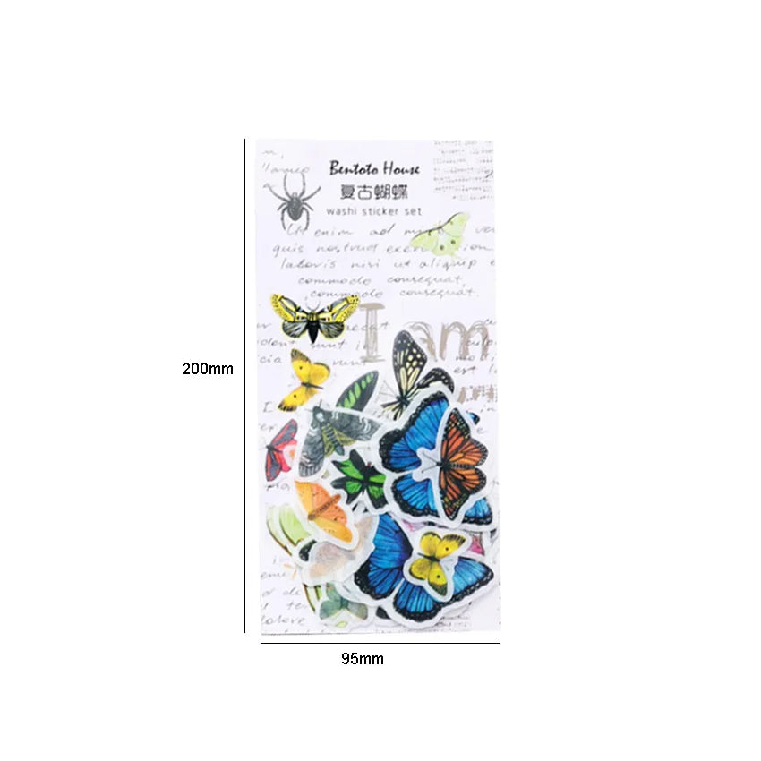 1packs/lot Kawaii Animal And Plant Retro Objects Stationery Stickers For Kids DIY Diary Scrapbooking Decor Supplies