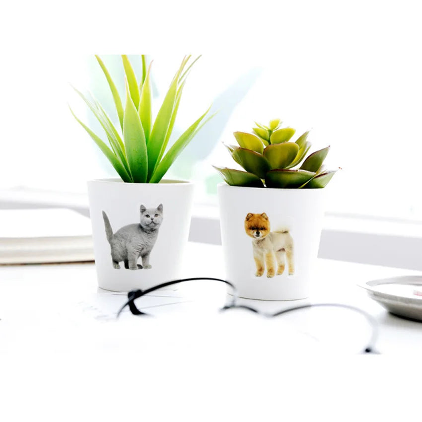 1packs/lot Kawaii Animal And Plant Retro Objects Stationery Stickers For Kids DIY Diary Scrapbooking Decor Supplies