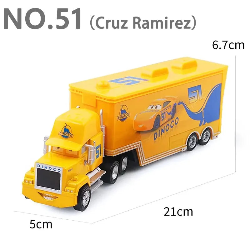 Cars Toy Truck Lightning McQueen Uncle Mike Alloy Diecast Model Container Hauler Trucks Children's Christmas Toys