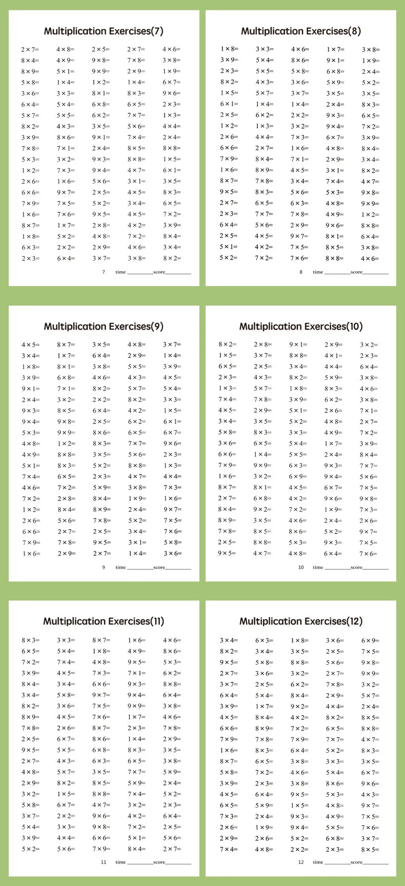 Practice Questions for Multiplication Division Specialized Training Mathematics, Math Workbook, Early Education Toys