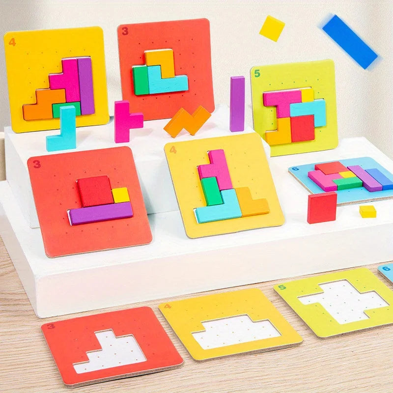 1 Set Colorful Puzzle Game Brain Teaser Toy for Kids Block Puzzle for Mind Exercise Children Toy Gift Challenge for Two Players
