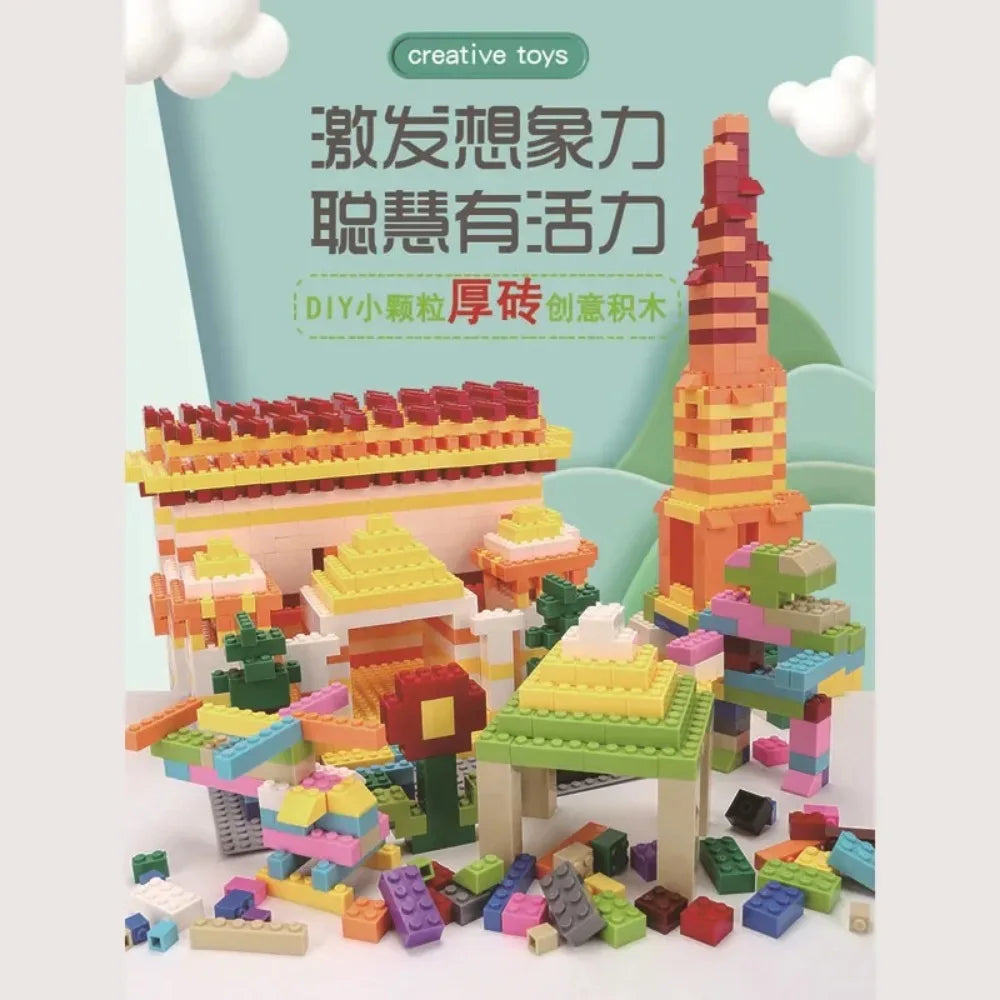 120/240PCS DIY Building Blocks Bulk Set City Classic Bricks Colorful Assembly Creative Toy Educational Interactive Toy for Kids