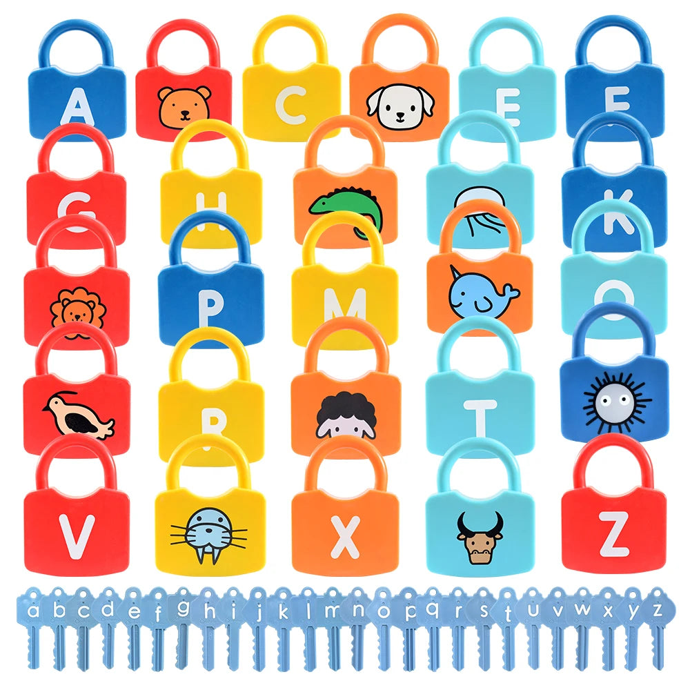 Early Education Alphabet Number Unlocking Game Key Fine Action Children Training Baby Abilities Puzzle Toy Gift