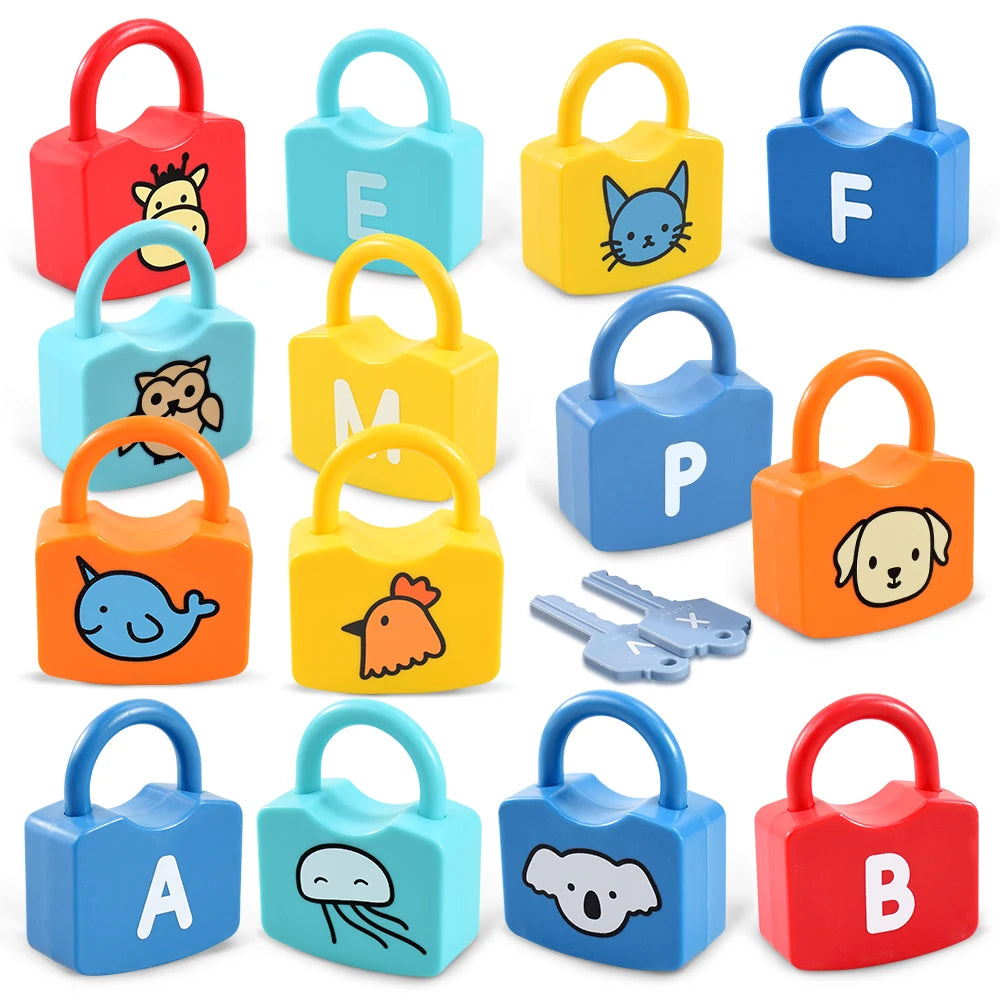 Early Education Alphabet Number Unlocking Game Key Fine Action Children Training Baby Abilities Puzzle Toy Gift