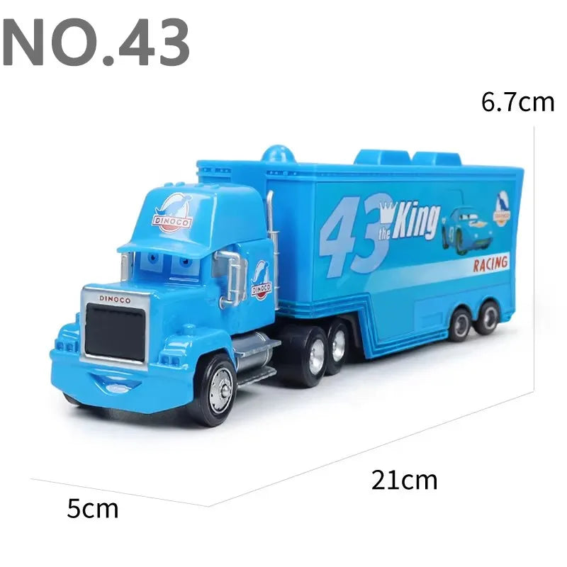 Cars Toy Truck Lightning McQueen Uncle Mike Alloy Diecast Model Container Hauler Trucks Children's Christmas Toys