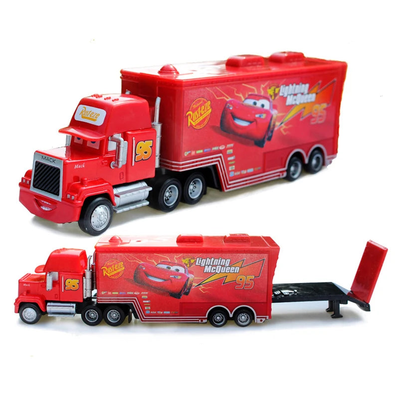 Cars Toy Truck Lightning McQueen Uncle Mike Alloy Diecast Model Container Hauler Trucks Children's Christmas Toys