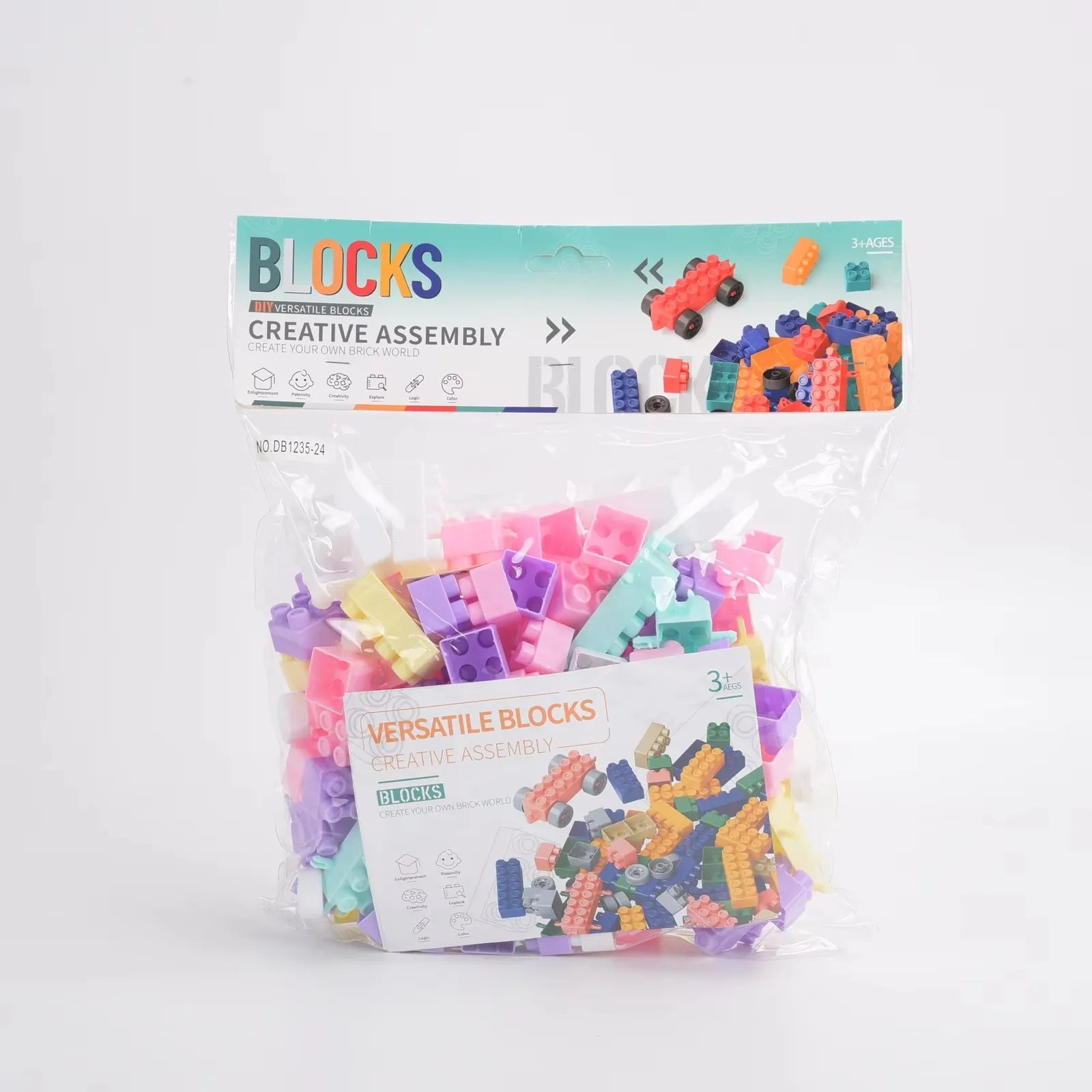 Building Block Set Early Education Building Block Particle Puzzle Toys (Random Colors)148 PCS