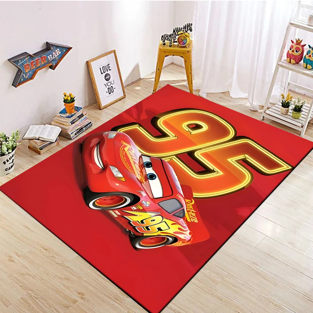 1PC Disney Cars Lightning Mcqueen Printed Carpet Rugs For Living Room Bedroom Bedside Bathroom Floor Mat Kids Room Non-slip Mat