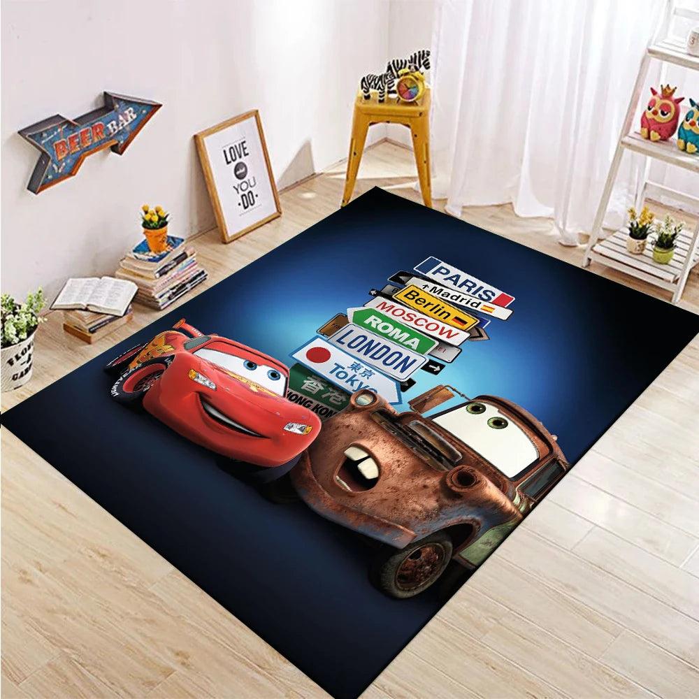 1PC Disney Cars Lightning Mcqueen Printed Carpet Rugs For Living Room Bedroom Bedside Bathroom Floor Mat Kids Room Non-slip Mat
