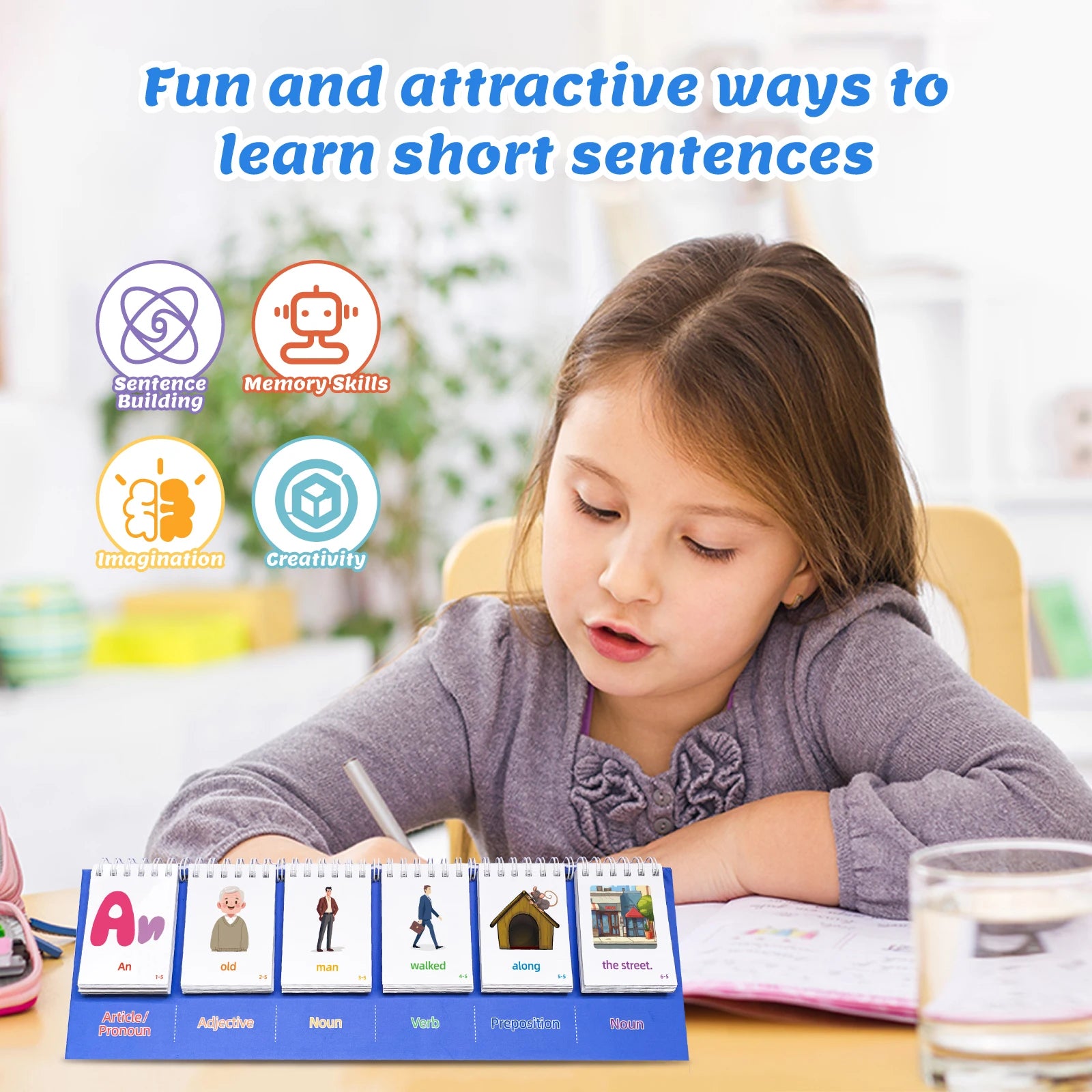 Sentence Building for Kids, Speech Relax Materials, Speech tRelax Toys Games, Special Education for Homeschool Supplies