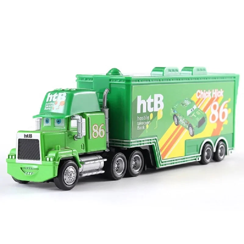 Cars Toy Truck Lightning McQueen Uncle Mike Alloy Diecast Model Container Hauler Trucks Children's Christmas Toys