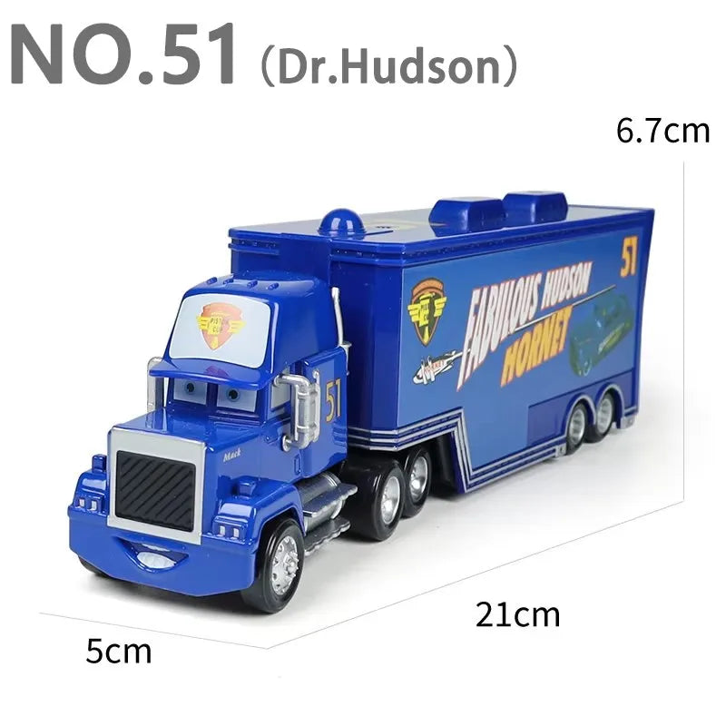 Cars Toy Truck Lightning McQueen Uncle Mike Alloy Diecast Model Container Hauler Trucks Children's Christmas Toys