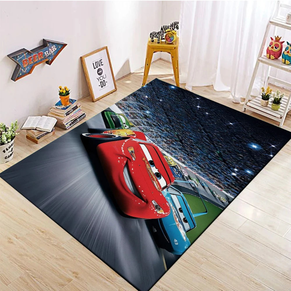 1PC Disney Cars Lightning Mcqueen Printed Carpet Rugs For Living Room Bedroom Bedside Bathroom Floor Mat Kids Room Non-slip Mat