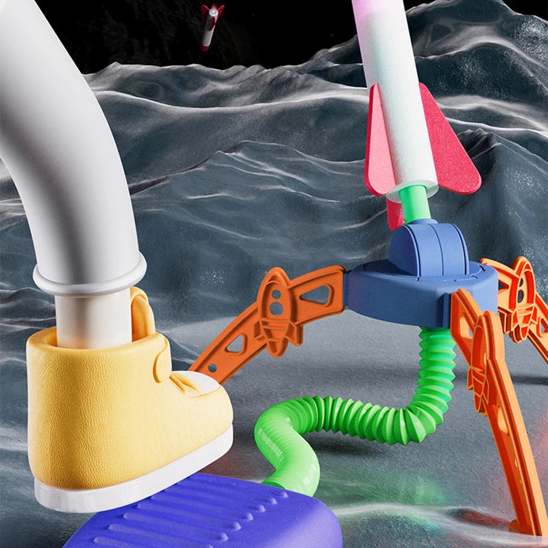 1 PCS Air Powered Rocket Launcher Kids Outdoor Foot Pump Soaring Interactive Toys Backyard Lawn Sports Game Birthday Gifts