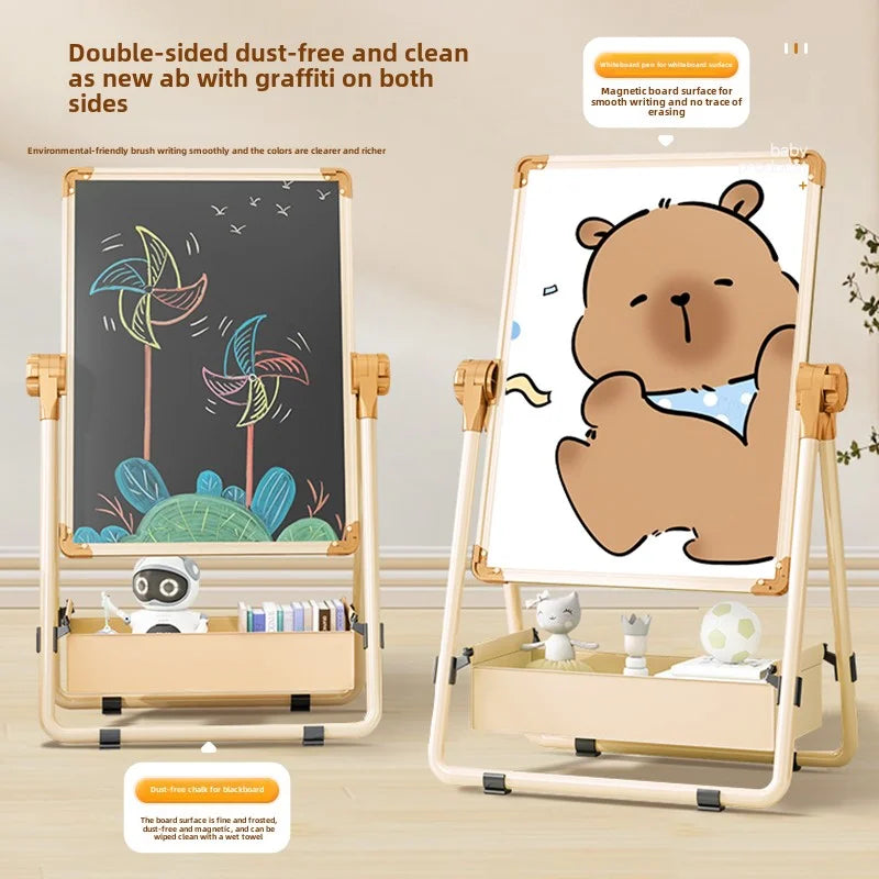Children's drawing board, baby magnetic double-sided teaching, home small blackboard stand, colored graffiti, erasable writing w