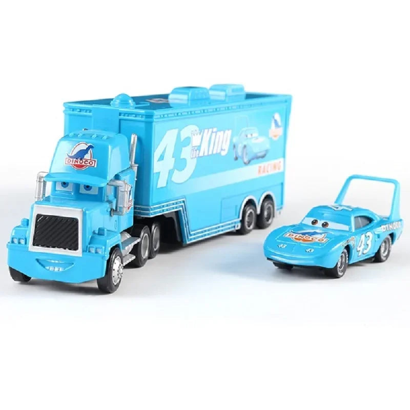 Cars Toy Truck Lightning McQueen Uncle Mike Alloy Diecast Model Container Hauler Trucks Children's Christmas Toys