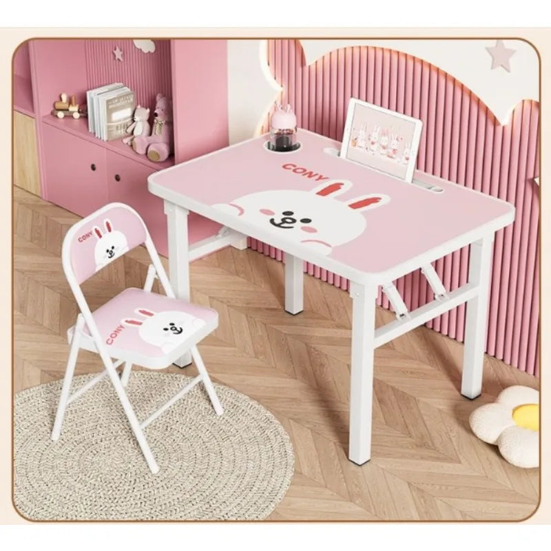 Desk simple household writing table children's homework desk chair set folding simple study table