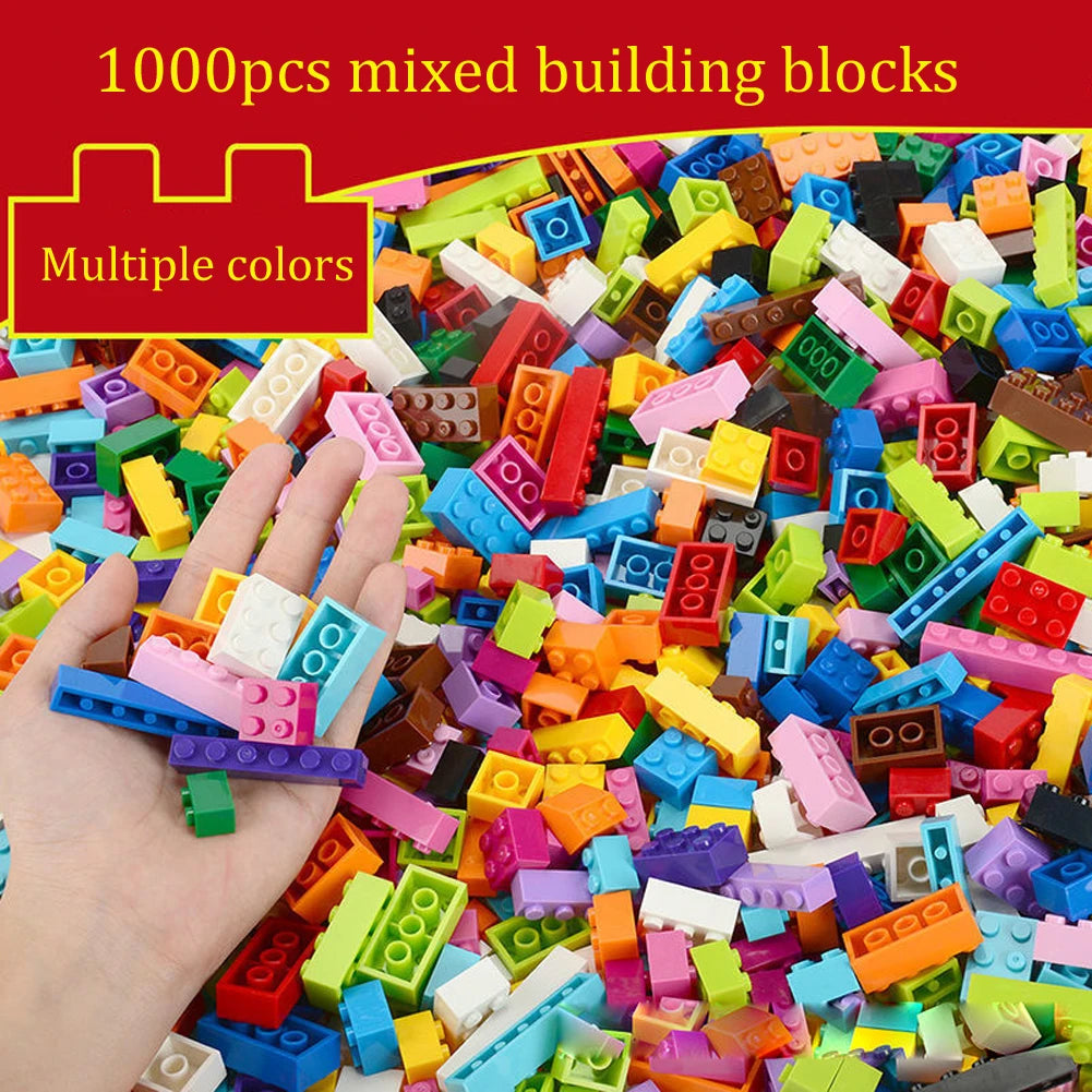 1000 DIY creative building blocks bulk set Urban Classic building blocks Assembled birthday gift children's educational toys