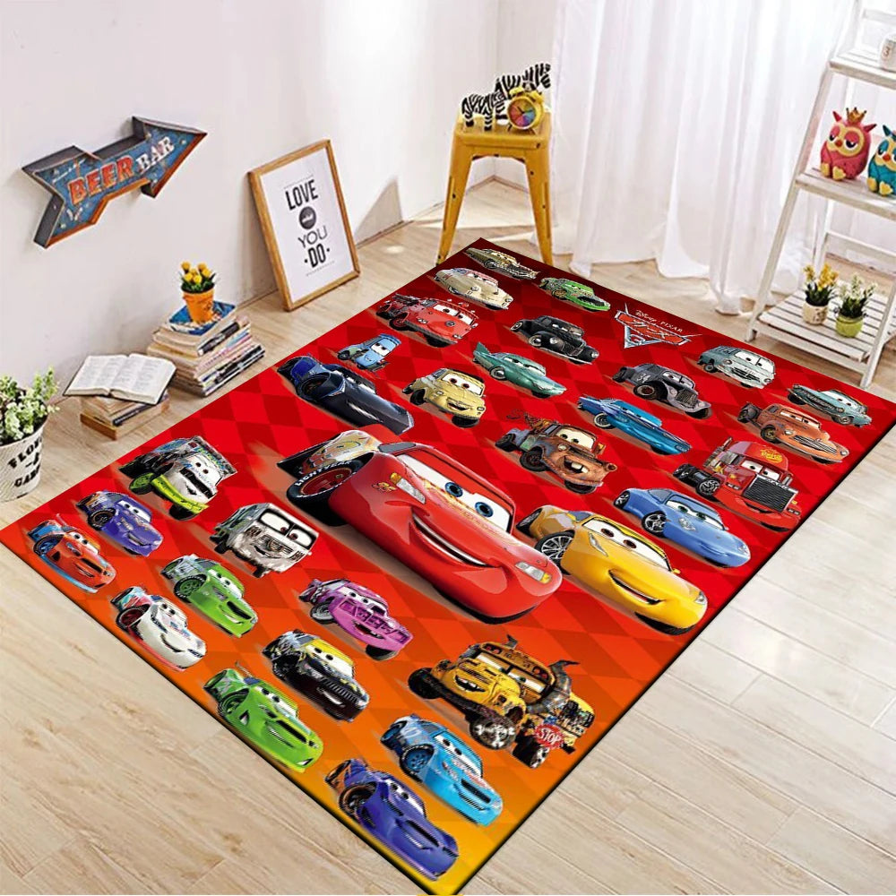1PC Disney Cars Lightning Mcqueen Printed Carpet Rugs For Living Room Bedroom Bedside Bathroom Floor Mat Kids Room Non-slip Mat
