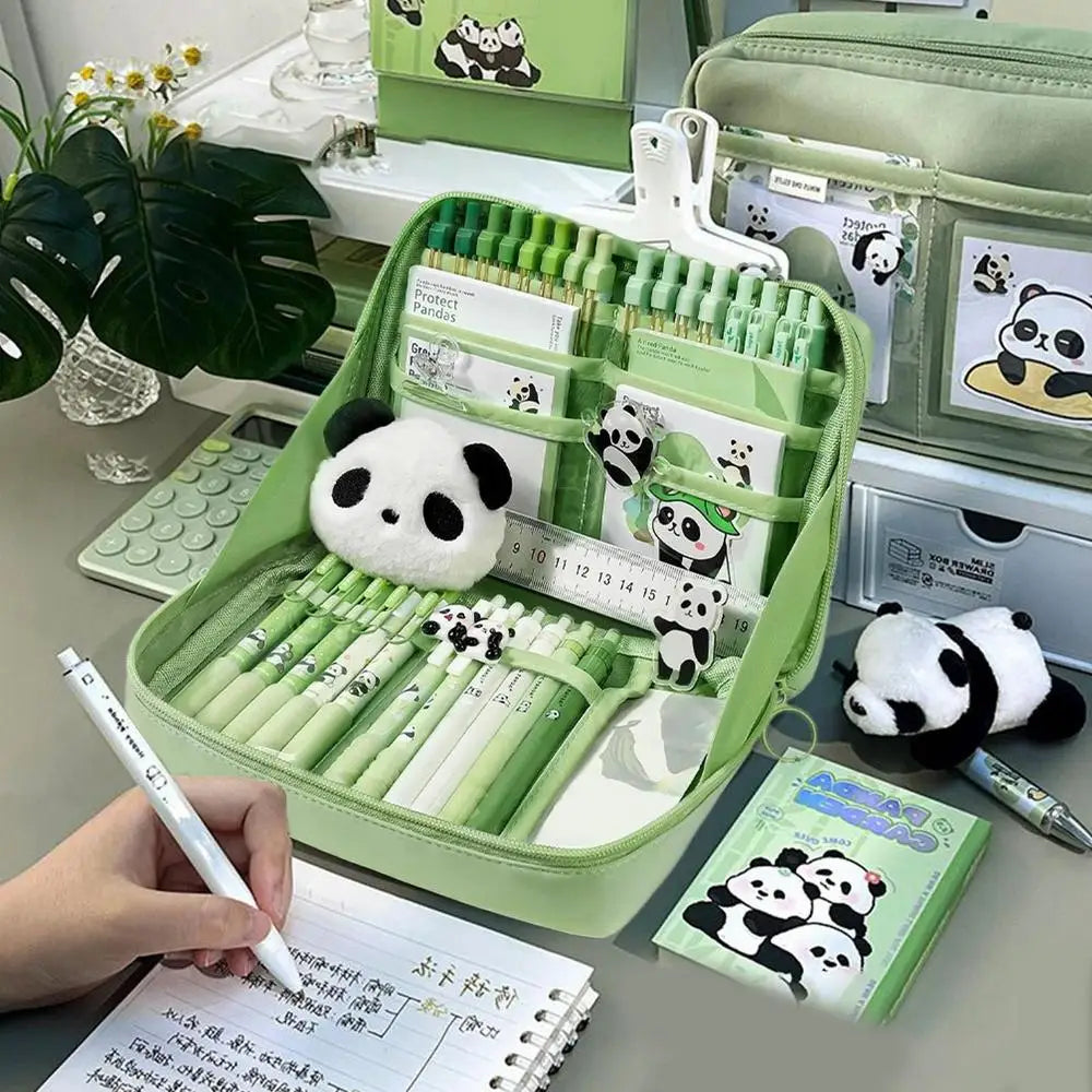 Stationery Sets School Stationery Set Panda Design Pens Stick Notes Brooches Pendants Kit for Kindergarten College Home Students