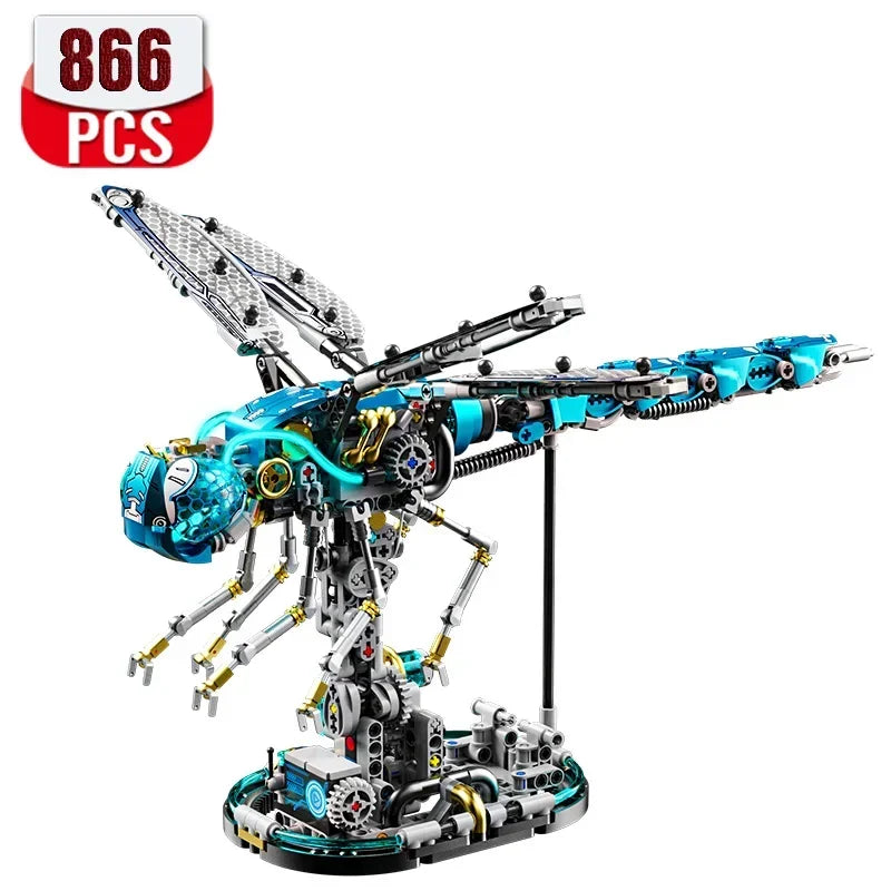 866+pcs Mechanical Dragonfly Building Blocks Kit Animal World Model Set Bricks Kids STEM Toys Children's Gifts