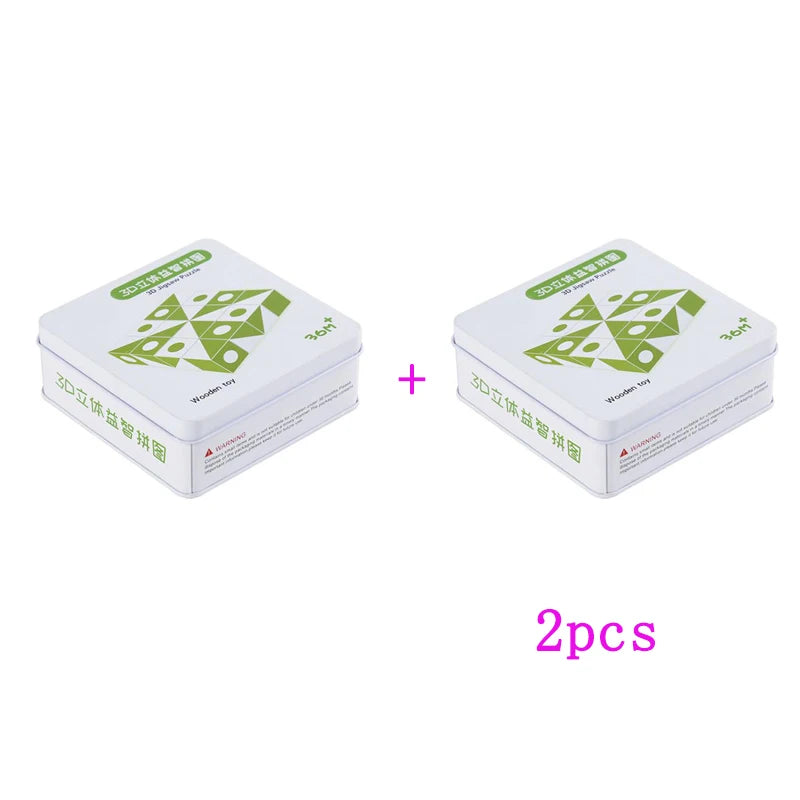 3D Puzzle Wooden Space Thinking Imagination Logic Games Children's Math Educational Toys BoardGifts For Kids DIY