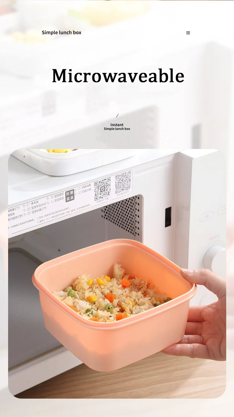 Bento Lunch Box,Portable Double Layer Salad Box,Lunch Box for Toddlers with Tableware,Microwavable Food Storage Container