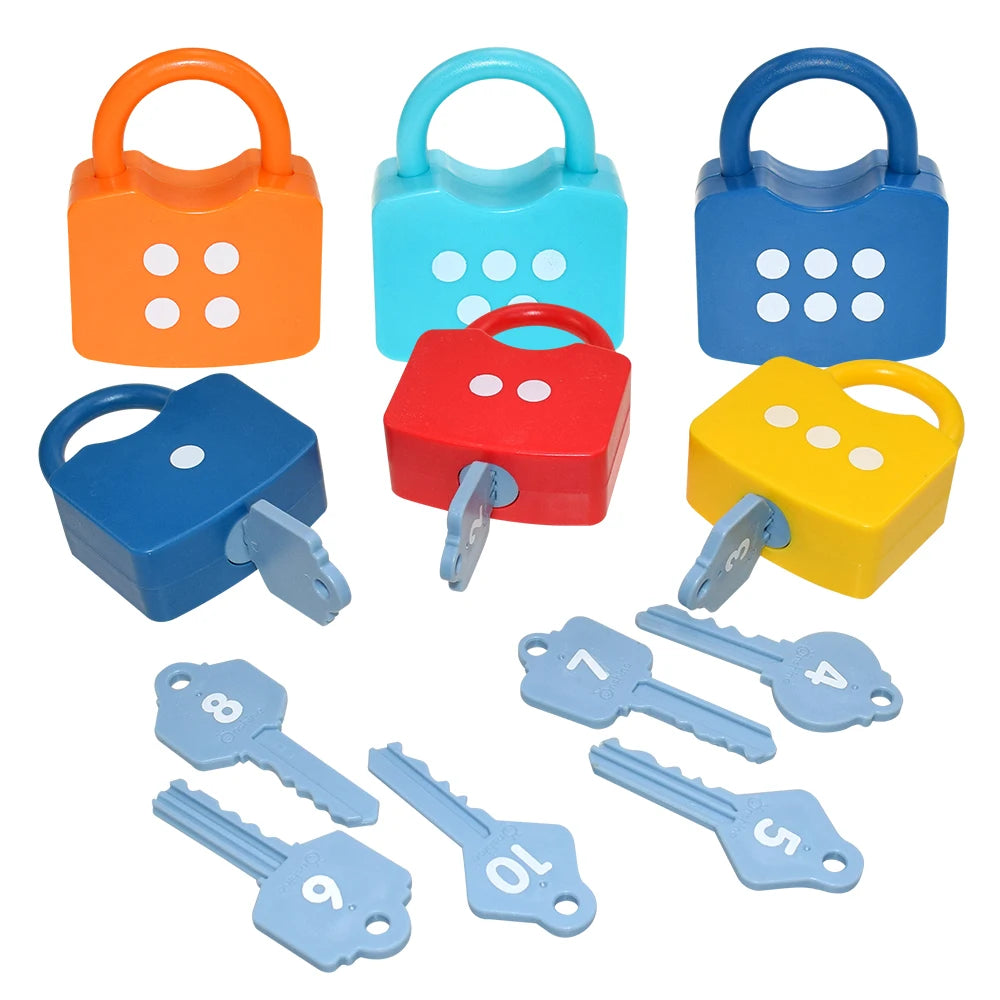 Early Education Alphabet Number Unlocking Game Key Fine Action Children Training Baby Abilities Puzzle Toy Gift