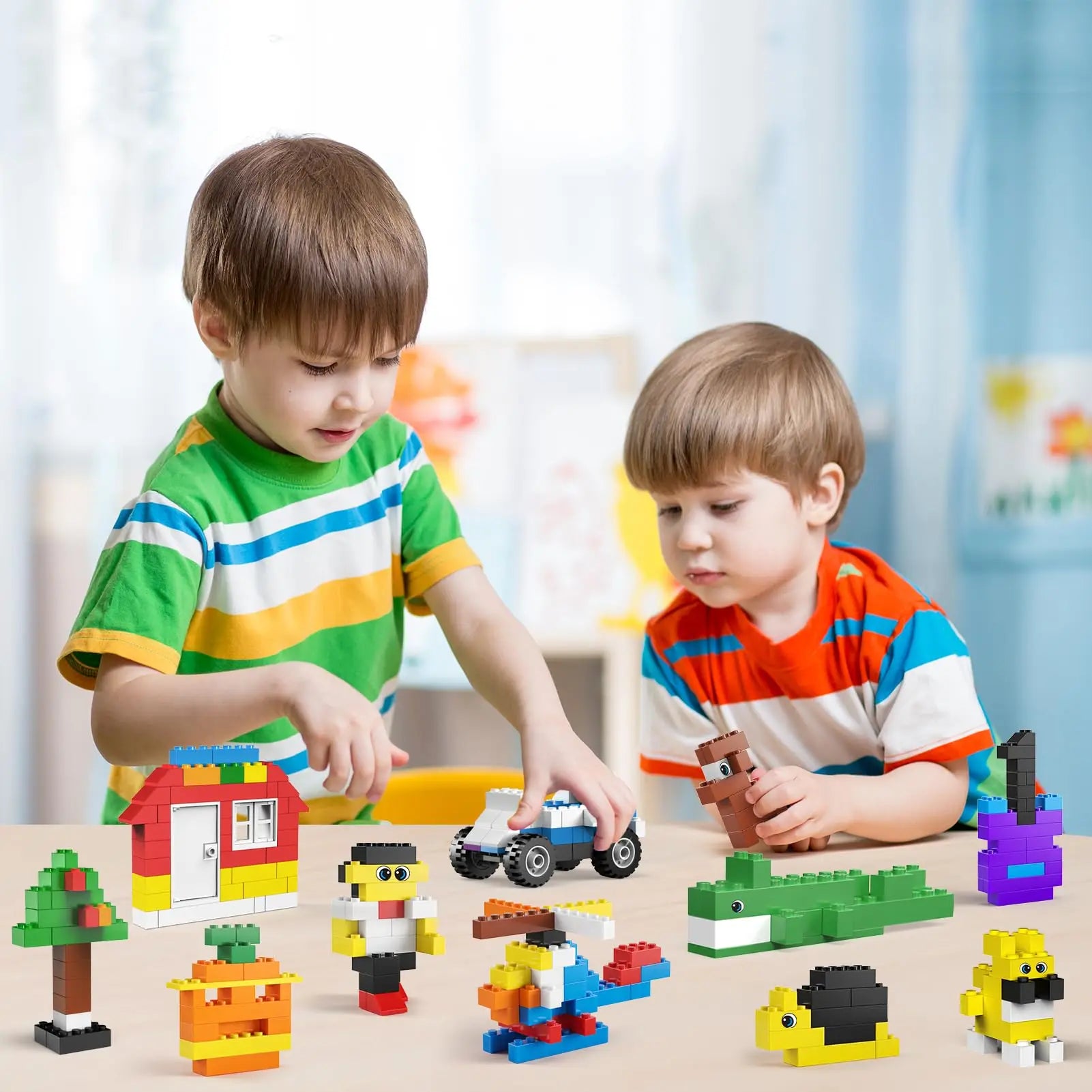 1000 DIY creative building blocks bulk set Urban Classic building blocks Assembled birthday gift children's educational toys
