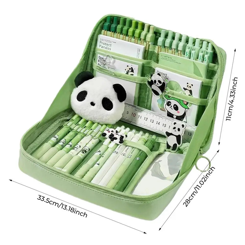Stationery Sets School Stationery Set Panda Design Pens Stick Notes Brooches Pendants Kit for Kindergarten College Home Students