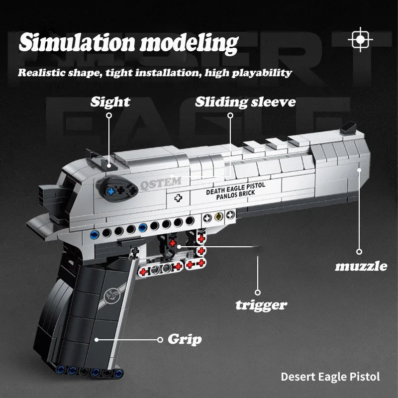 G18 Desert Eagle Military Series M1911 Pistol Gun Model Bricks Building Blocks Toys for Children Boy Kids Gifts