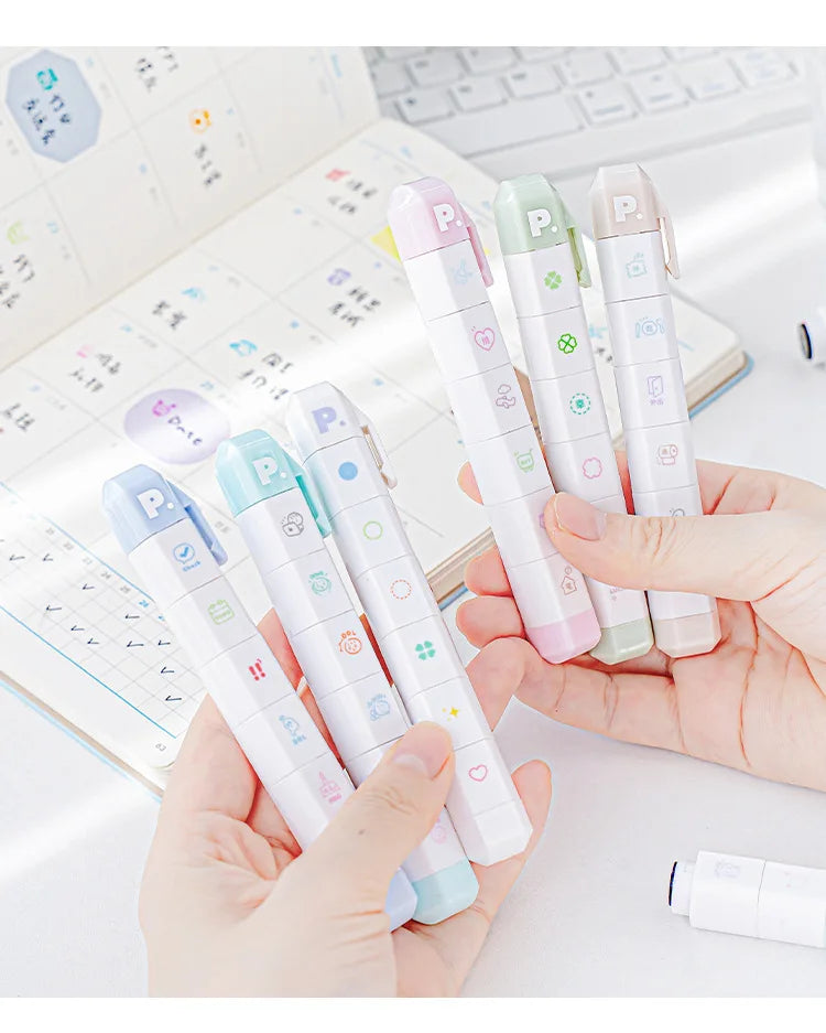 MINKYS New Arrival Cute To Do List Journal Stamp Set Kids Gift School Stationery