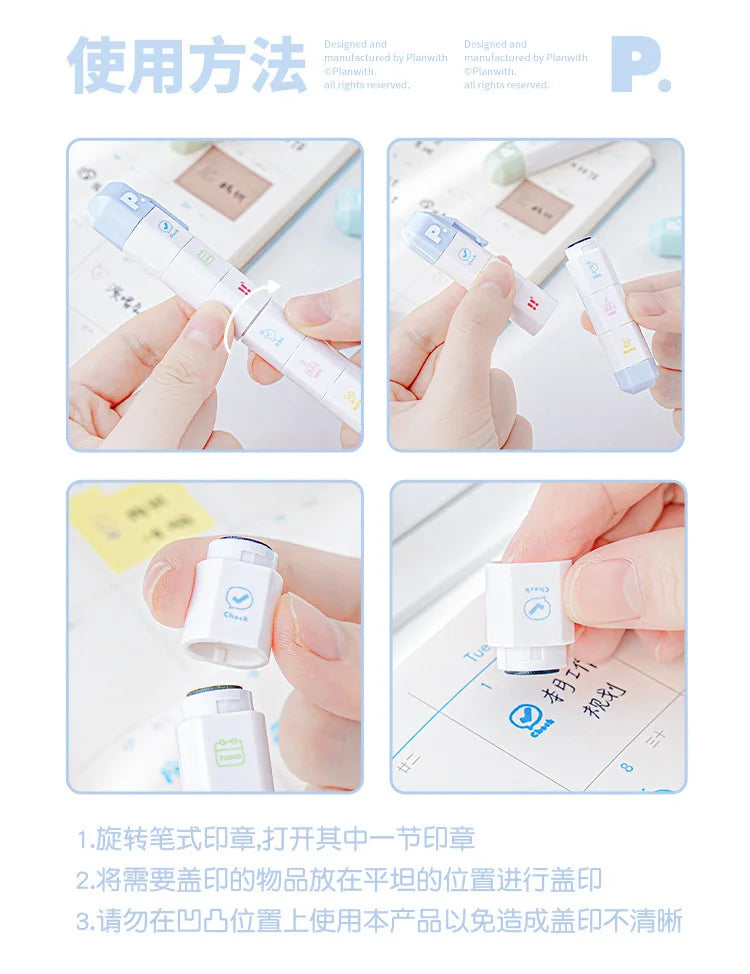 MINKYS New Arrival Cute To Do List Journal Stamp Set Kids Gift School Stationery