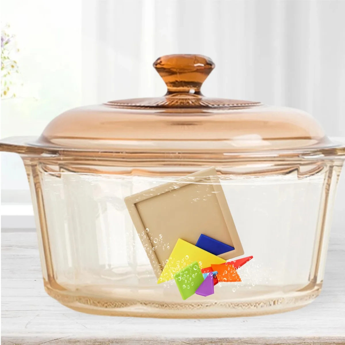 Colorful silicone puzzle toys Tangram Montessori materials children's puzzle toys Building blocks Children's learning toys
