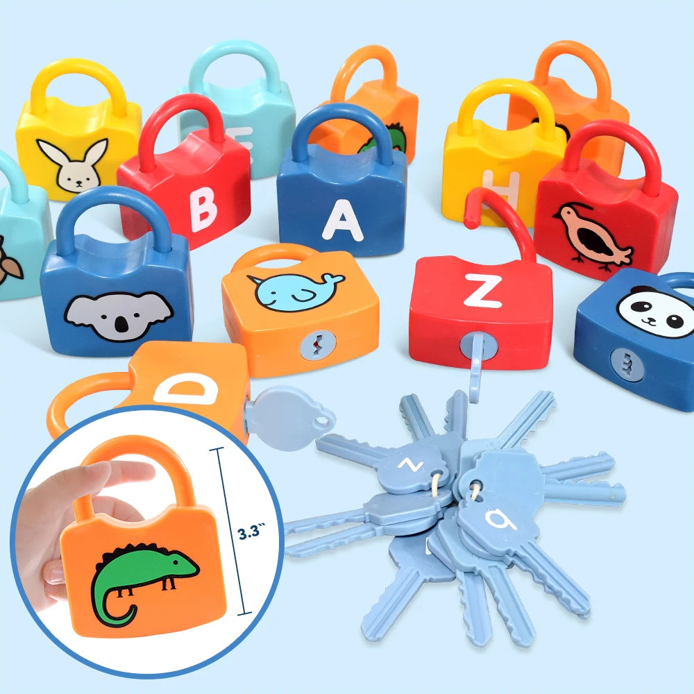 Early Education Alphabet Number Unlocking Game Key Fine Action Children Training Baby Abilities Puzzle Toy Gift