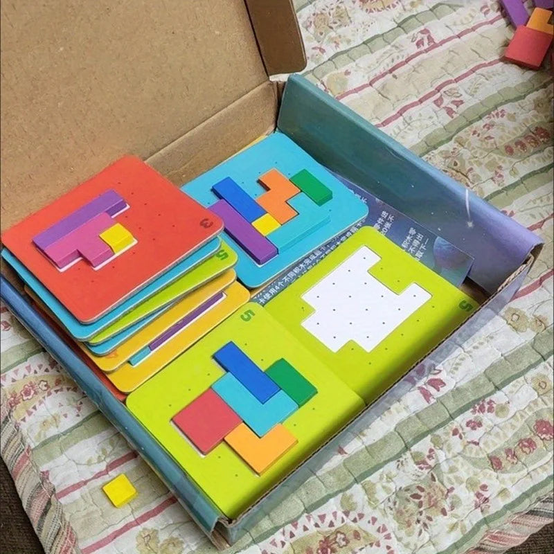 1 Set Colorful Puzzle Game Brain Teaser Toy for Kids Block Puzzle for Mind Exercise Children Toy Gift Challenge for Two Players