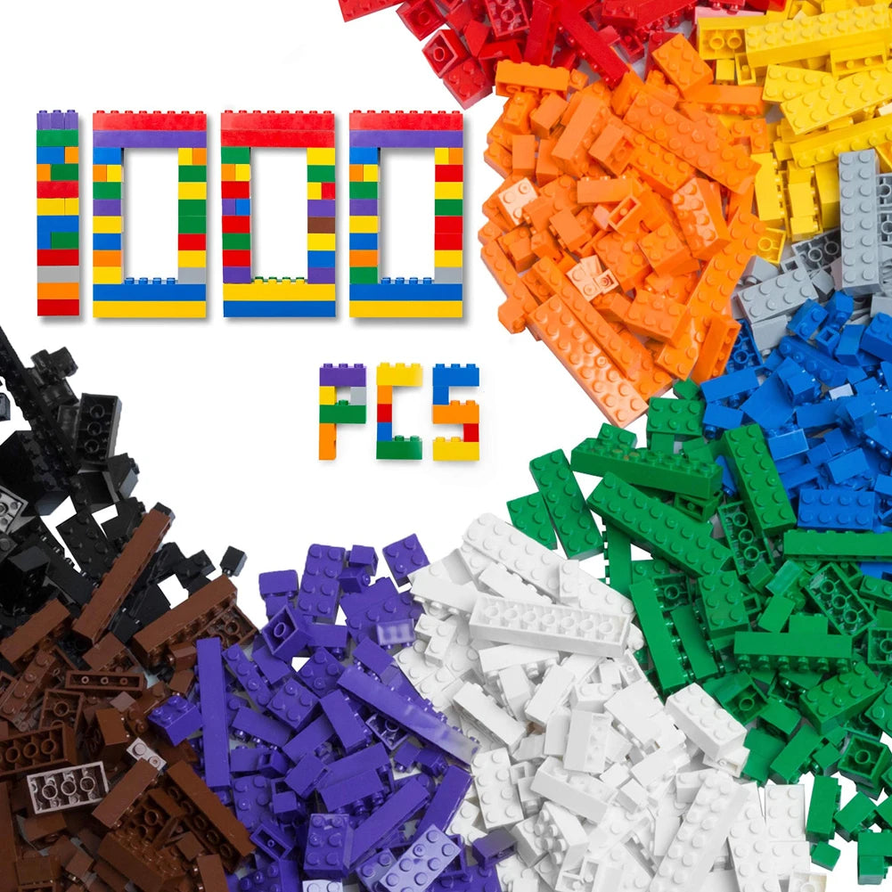 1000 DIY creative building blocks bulk set Urban Classic building blocks Assembled birthday gift children's educational toys