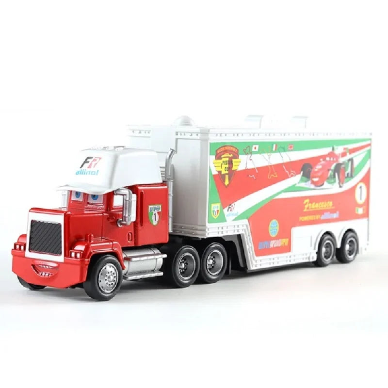 Cars Toy Truck Lightning McQueen Uncle Mike Alloy Diecast Model Container Hauler Trucks Children's Christmas Toys