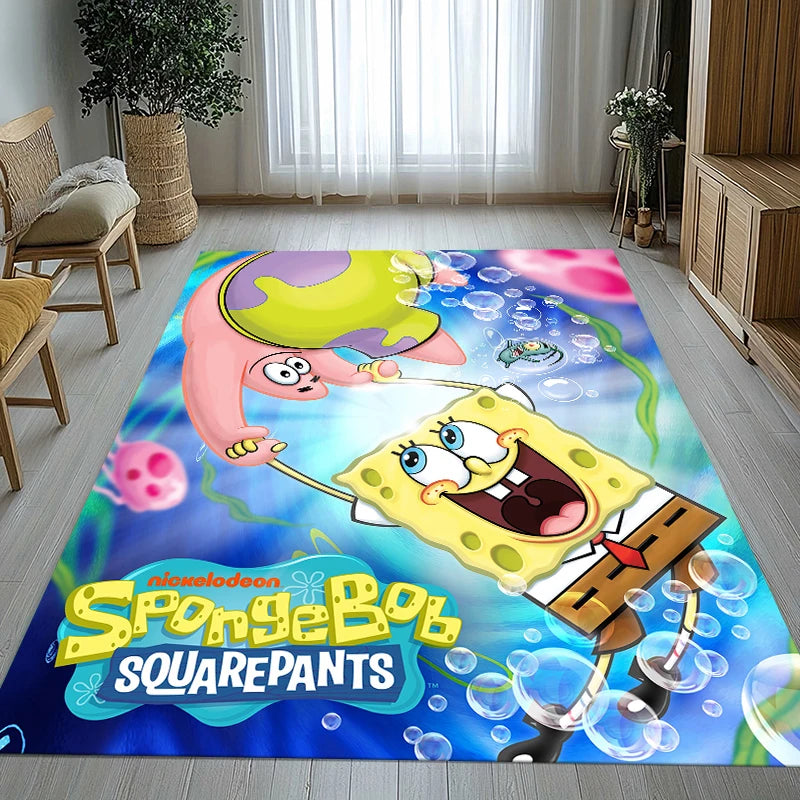 Funny S-SpongeBob Patrick Star Cartoon Living Room Non-Slip Area Rug Soft Carpet for Bedroom Playroom Sofa,Home Decor Doormat
