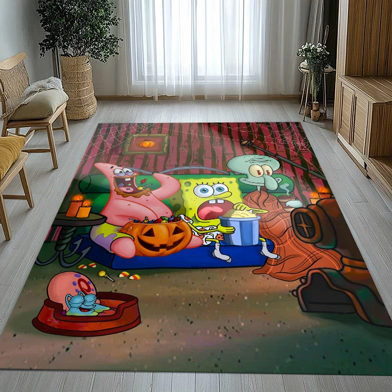 Funny S-SpongeBob Patrick Star Cartoon Living Room Non-Slip Area Rug Soft Carpet for Bedroom Playroom Sofa,Home Decor Doormat