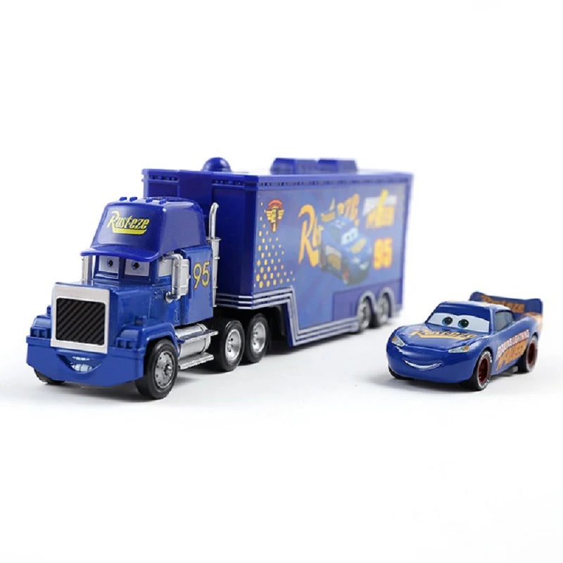 Cars Toy Truck Lightning McQueen Uncle Mike Alloy Diecast Model Container Hauler Trucks Children's Christmas Toys